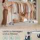 SONGMICS Klesstativ p� hjul Kraftig klesstativ Uttrekkbart klesstativ 150 kg Enkel montering B�rbar S�lv HSR175E01
