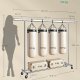 SONGMICS Klesstativ p� hjul Kraftig klesstativ Uttrekkbart klesstativ 150 kg Enkel montering B�rbar S�lv HSR175E01