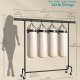 SONGMICS klesstativ p� hjul, kraftig klesstang, med uttrekkbar hengeskinne, 110 kg lastekapasitet, 45 x (160-200) x 162,9 cm, forkrommet, matt svart HSR176B01