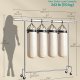 SONGMICS klesstativ p� hjul, kraftig klesstang, med uttrekkbar hengeskinne, 110 kg lastekapasitet, 45 x (160-200) x 162,9 cm, forkrommet, s�lvfarget HSR176E01