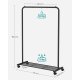 SONGMICS klesstativ p� hjul, klesstativ i metall med enkel skinne, med oppbevaringshylle, toppskinne, t�ler opptil 40 kg, svart HSR25BK