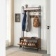 VASAGLE HSR405B01 entr�opstilling, m. 9 knager, 1 skob�nk, 1 hylde - vintage brun sp�nplade og sort st�l