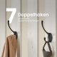 VASAGLE Ganghylle med benk og skooppbevaring, klesstativ med skobenk, 7 doble kroker for jakker, hatter, gang, soverom, stue, 33 x 81 x 193 cm, rustikk hvit HSR414WJ02