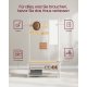 VASAGLE HSR415W09 entr�opstilling, m. spejl, 7 kroge, 2 hylder, b�nk - egetr�sfarvet sp�nplade og hvid st�l