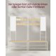 VASAGLE HSR415W09 entr�opstilling, m. spejl, 7 kroge, 2 hylder, b�nk - egetr�sfarvet sp�nplade og hvid st�l