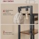 VASAGLE HSR426B01 entr�opstilling, m. 9 knager, 6 kroge, 8 hylder, b�nk - rustik brun sp�nplade og bl�ksort st�l