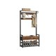 VASAGLE HSR429B01 entr�opstilling, m. 10 kroge, 1 b�jlestang, 3 hylder, 2 skuffer - vintage brun sp�nplade og bl�ksort st�l
