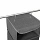 SONGMICS Hengende oppbevaringshyller, klesorganisator for garderobe, plassbesparende og sammenleggbar, metallkroker og bambusinnsatser, linm�nster, gr� RYCH06G