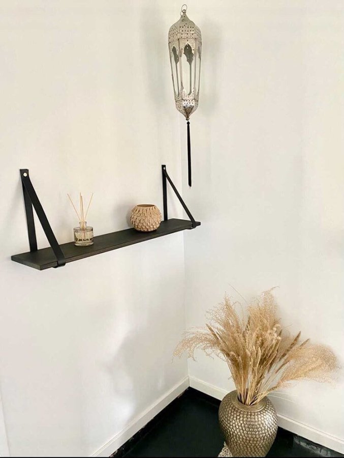 NocNoi Harre Vig vegghylle - sortoljet eik m. sort lrreim, 50-100