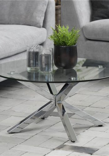 ACT NORDIC Heaven Couchtisch - Klarglas, rund, inkl. Kunststofffüße, (40x82x82)