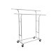 SONGMICS HSR12S Kraftig garderobestativ i metall 110 kg Kraftig klesstativ p� hjul Lengde 129-169 cm Krom