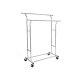 SONGMICS HSR12S Kraftig garderobestativ i metall 110 kg Kraftig klesstativ p� hjul Lengde 129-169 cm Krom