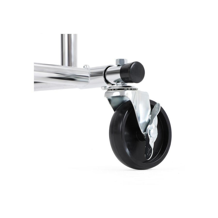 SONGMICS HSR12S Kraftig garderobestativ i metall 110 kg Kraftig klesstativ p� hjul Lengde 129-169 cm Krom