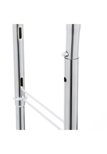 SONGMICS HSR12S Kraftig garderobestativ i metall 110 kg Kraftig klesstativ p� hjul Lengde 129-169 cm Krom