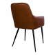 HOUSE NORDIC Harbo spisebordstol - vintage brunt kunstskinn og svarte stlben, med armlener