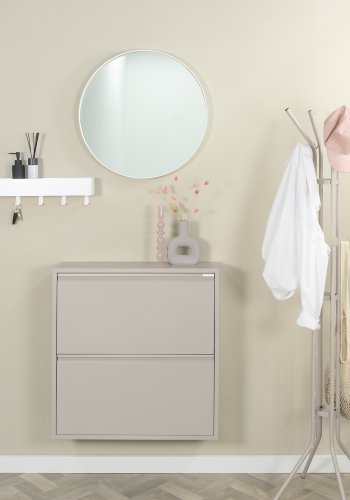 SPINDER DESIGN Billy 2 skoskap, m. 2 drer - silkeaktig taupe stl