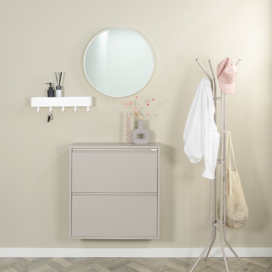 SPINDER DESIGN Billy 2 skoskap, m. 2 drer - silkeaktig taupe stl