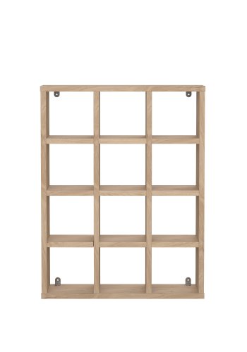 TVILUM Hyper v�gmonteret kopreol, m. 12 rum, rektangul�r - natur Jackson Hickory folieret sp�nplade (59,5x45,5)