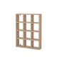 TVILUM Hyper v�gmonteret kopreol, m. 12 rum, rektangul�r - natur Jackson Hickory folieret sp�nplade (59,5x45,5)
