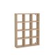 TVILUM Hyper v�gmonteret kopreol, m. 12 rum, rektangul�r - natur Jackson Hickory folieret sp�nplade (59,5x45,5)