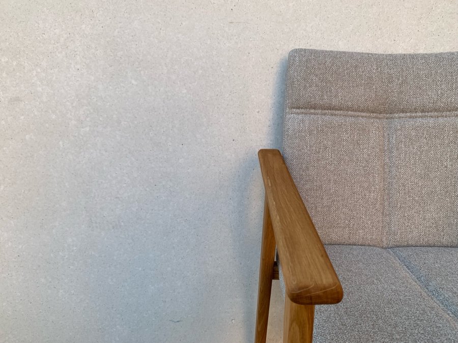 NocNoi Ven Esszimmerstuhl mit Armlehnen, Stoff und massiver Eiche - Geölt