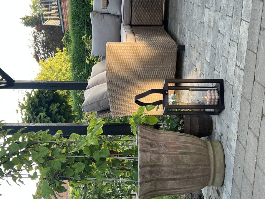 BLOOMINGVILLE Lyra Laterne mit Glas, Schwarz, Kiefer