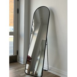 HOUSE NORDIC Madrid gulvspejl, rektangulr - spejlglas og sort aluminium (150x40)