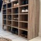 Hinsol L skoskab, m. 20 hyller - naturlig tre