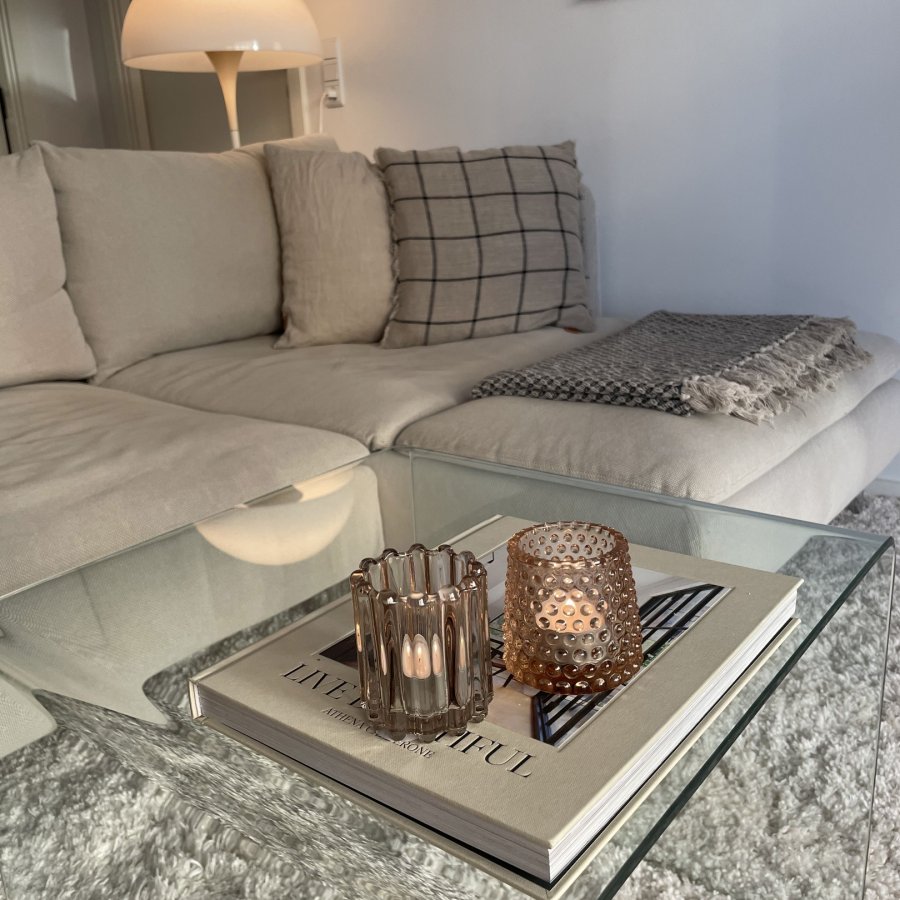 BLOOMINGVILLE Rosslin Teelichthalter, Braun, Glas, 2er-Set