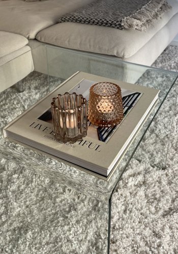 KAVE HOME Burano sidebord, firkantet - klart glass (60x60)