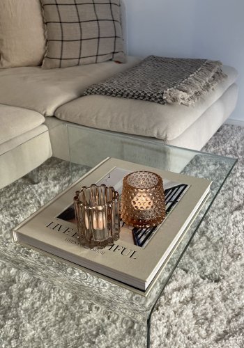 BLOOMINGVILLE Rosslin Teelichthalter, Braun, Glas, 2er-Set