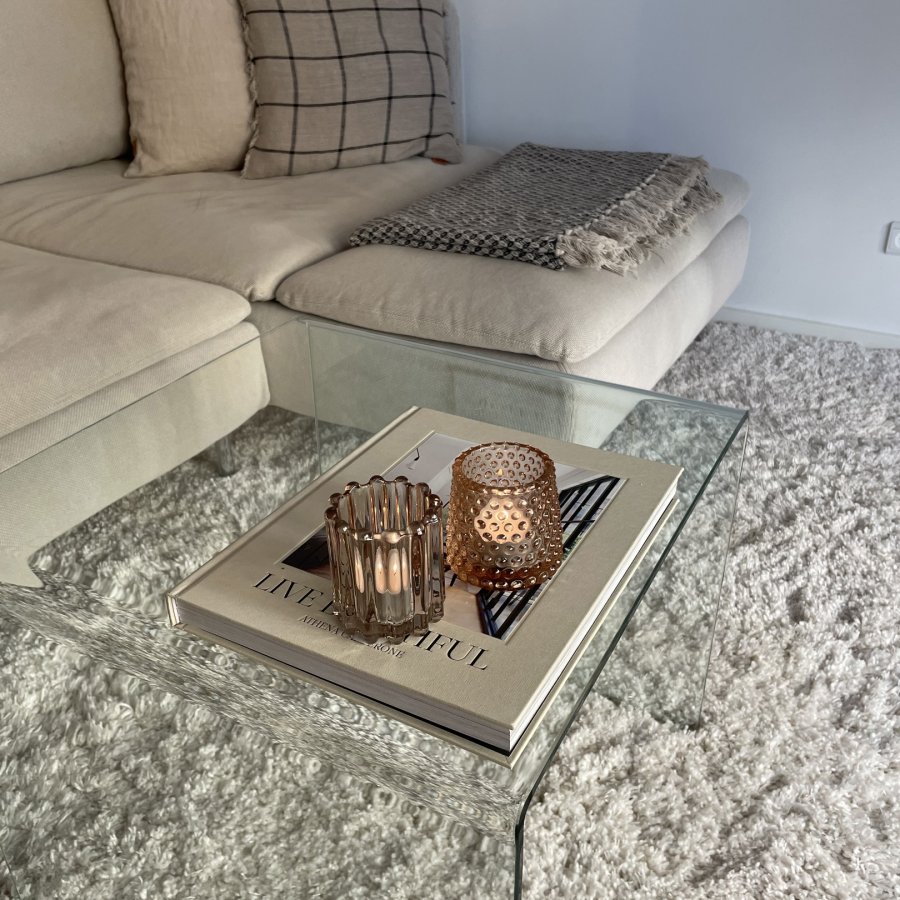 BLOOMINGVILLE Rosslin Teelichthalter, Braun, Glas, 2er-Set