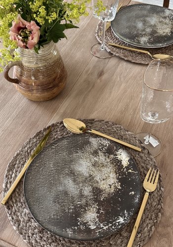 KARE DESIGN Hommage hvitvinsglass, med struktur og gullkant, hndlaget - klart glass (H:22)