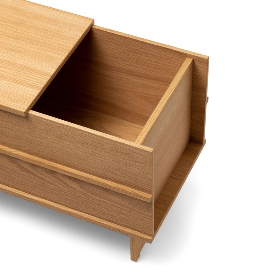 WE DO WOOD Correlation Bench Small bænk, m. opbevaring natur egefinér