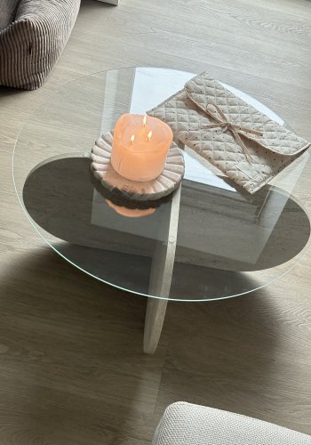 BLOOMINGVILLE Marlie fad - natur marmor (D22,5xH2,5)