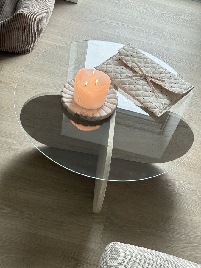 BLOOMINGVILLE Marlie fad - natur marmor (D22,5xH2,5)