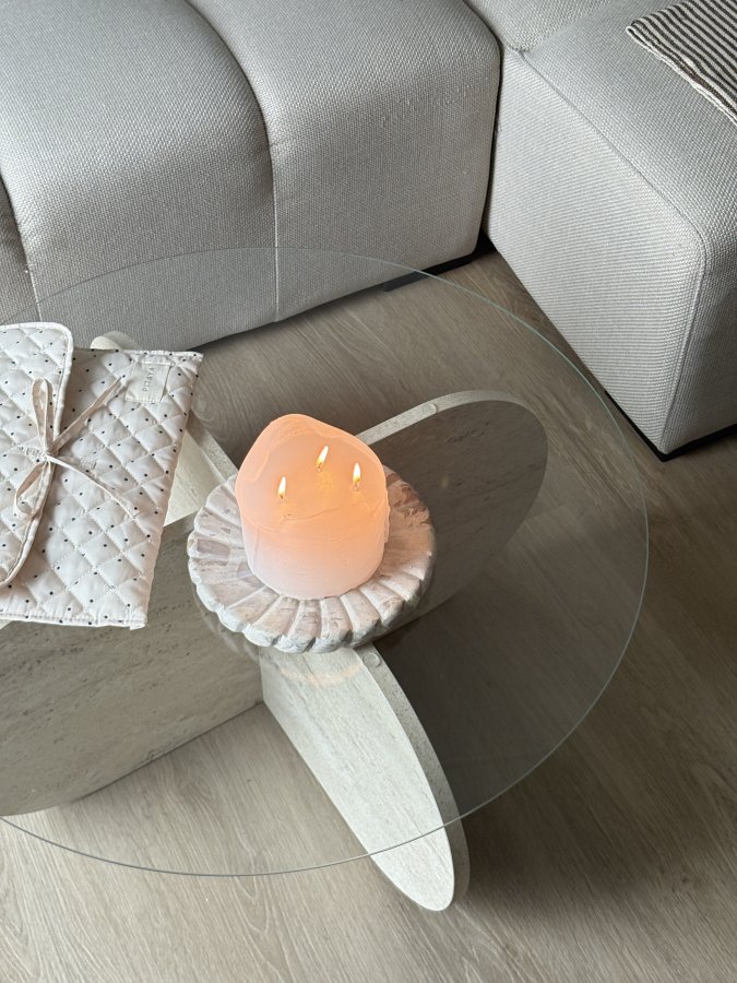 BLOOMINGVILLE Marlie fad - natur marmor (D22,5xH2,5)