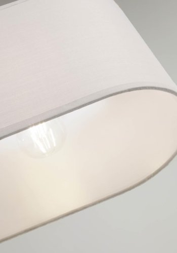 KAVE HOME Palette taklampa - vit linne och metall (20x75)