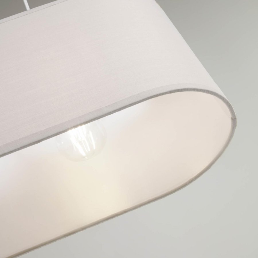 KAVE HOME Palette taklampa - vit linne och metall (20x75)