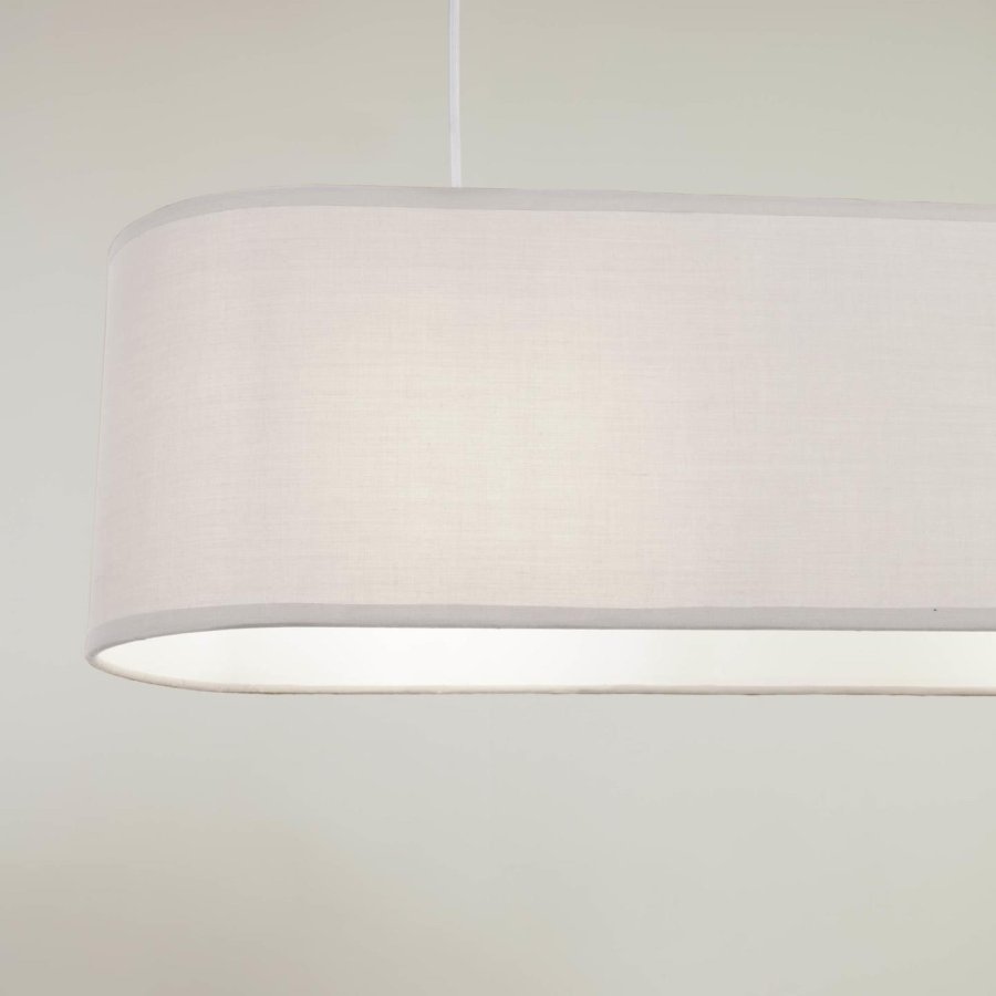 KAVE HOME Palette taklampa - vit linne och metall (20x75)