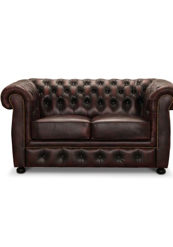 HAGA Liverpool 2-sits Chesterfield Soffa - Oxblodsl�der