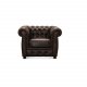 HAGA Liverpool Chesterfield-Sessel - braunes Leder