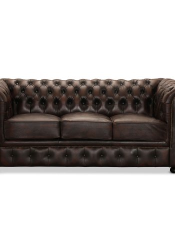 Liverpool 3 seter chesterfield sofa - brun