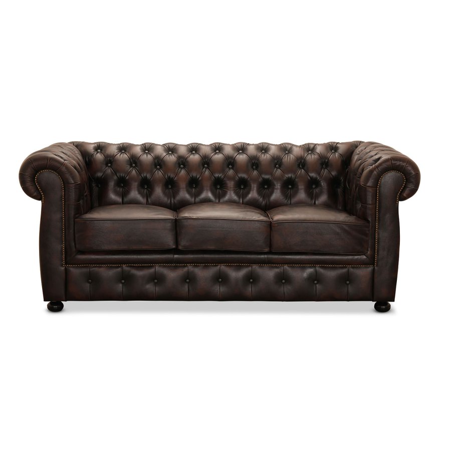 Liverpool 3 seter chesterfield sofa - brun