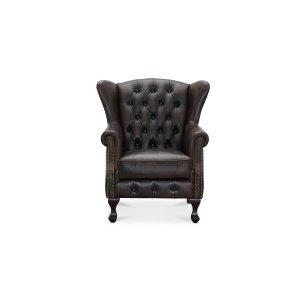 HAGA Aberdeen Chesterfield Ftölj - Brunt Läder