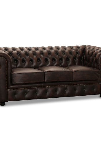 Liverpool 3 seter chesterfield sofa - brun