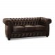 Liverpool 3 seter chesterfield sofa - brun