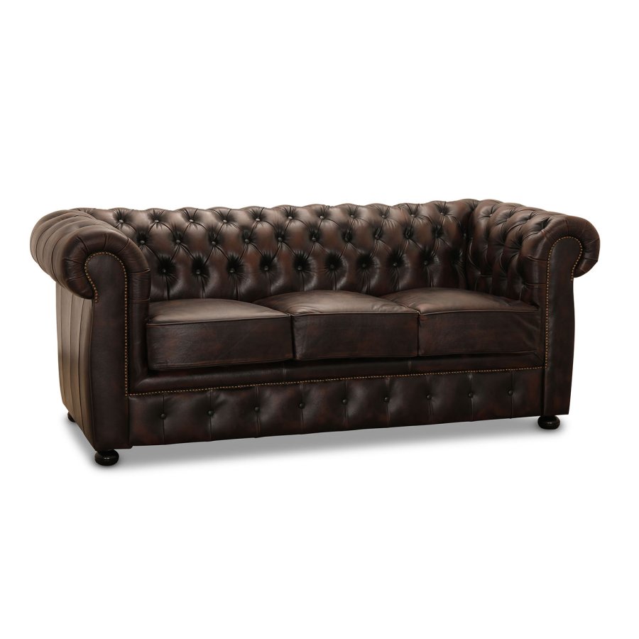 Liverpool 3 seter chesterfield sofa - brun