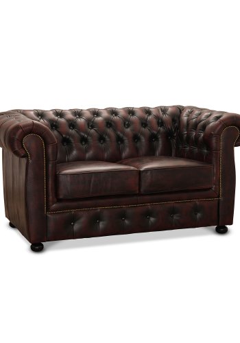 HAGA Liverpool 2-sits Chesterfield Soffa - Oxblodsl�der
