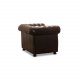 HAGA Liverpool Chesterfield-Sessel - braunes Leder